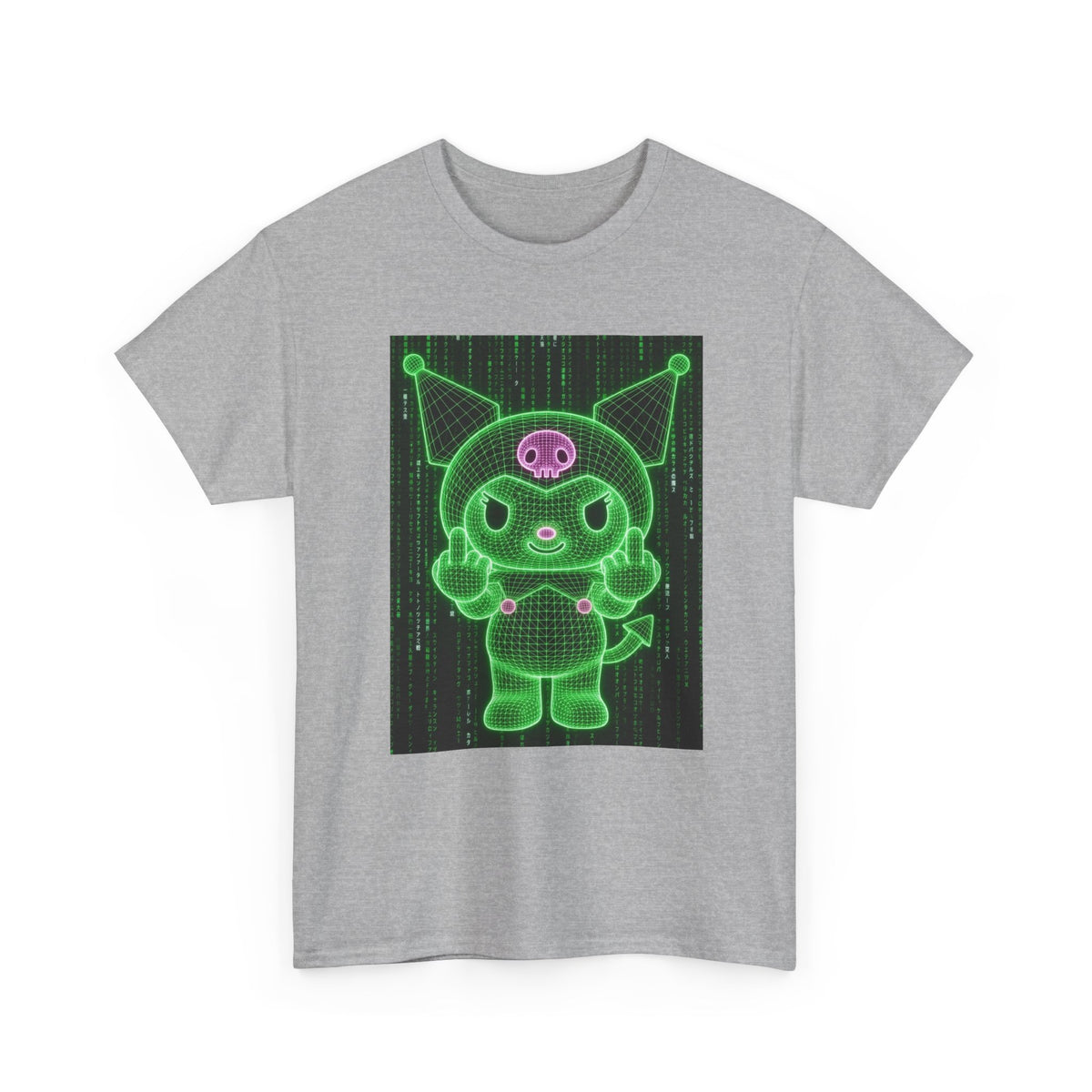 Wireframe Kuromi Flipping Off Tee