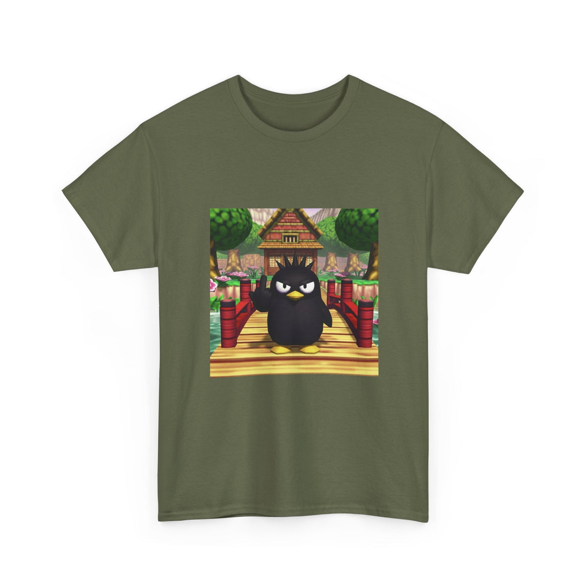 Grumpy Black Bird Flipping Off Tee