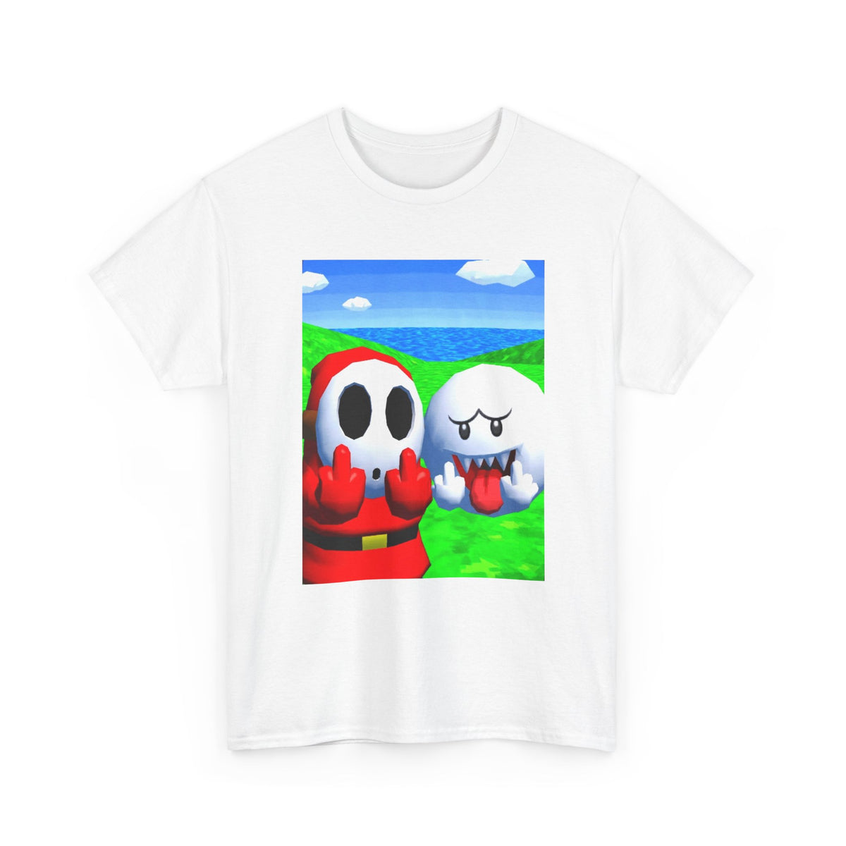 Shy Guy And Boo Flipping Off Tee (Design 5)