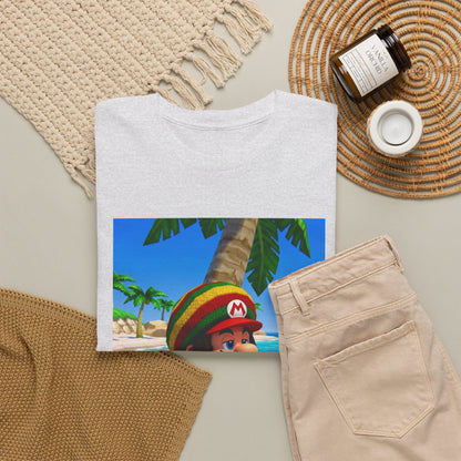 Rasta Mario Chilling On Beach Tee