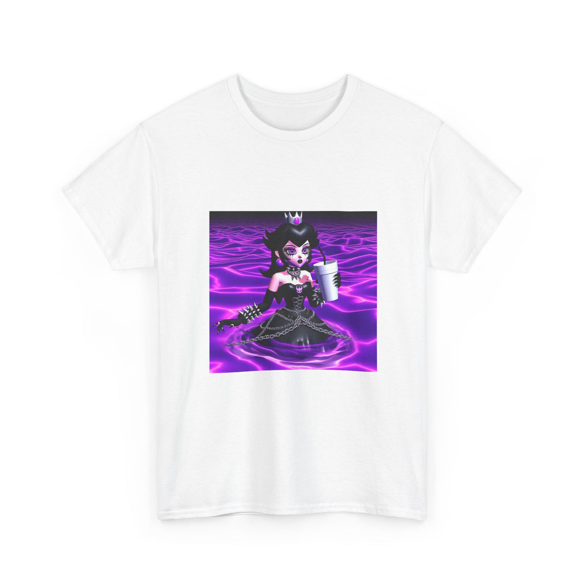 Goth Peach Wading In Purple Waves