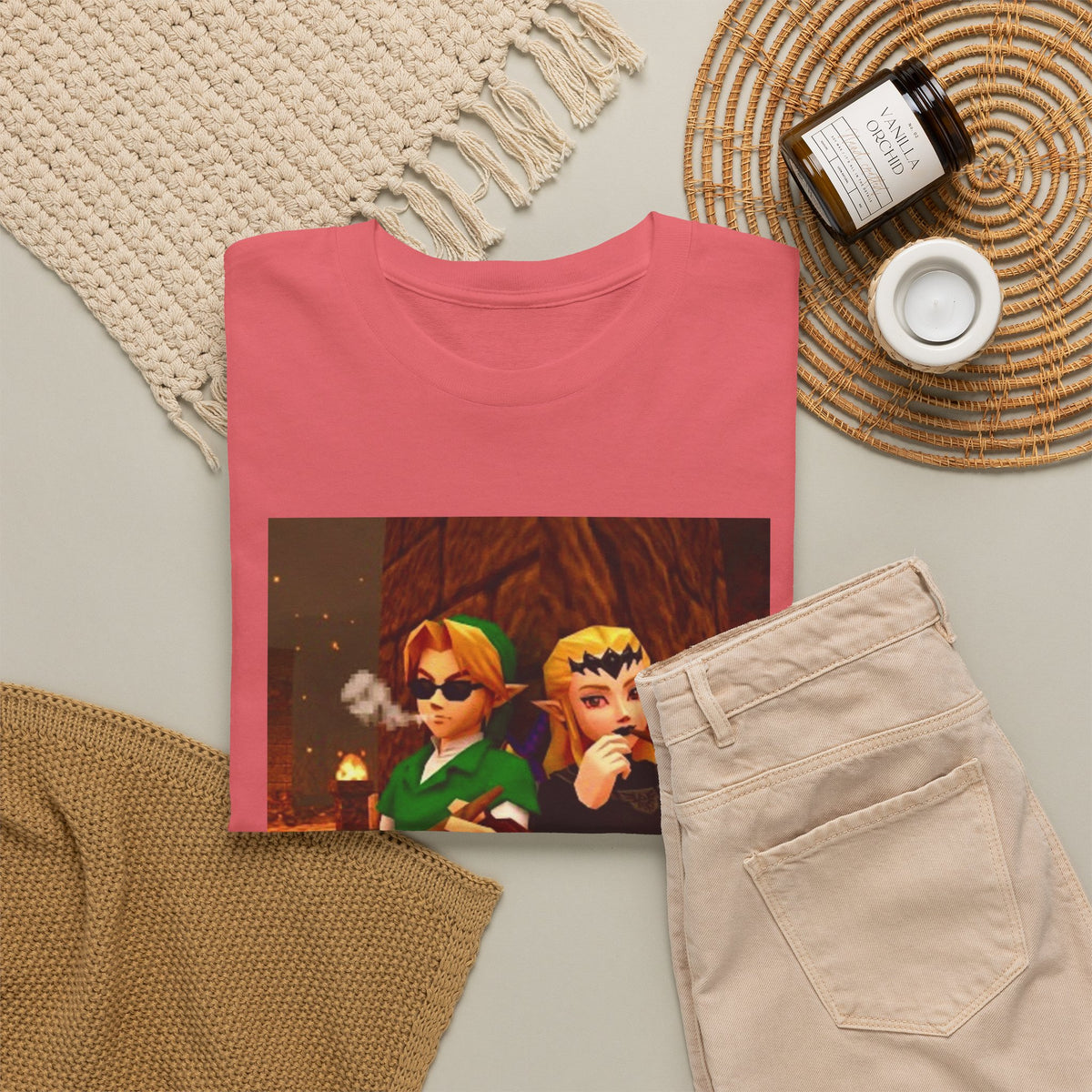 Link and Zelda Chillin' With Cigars Tee