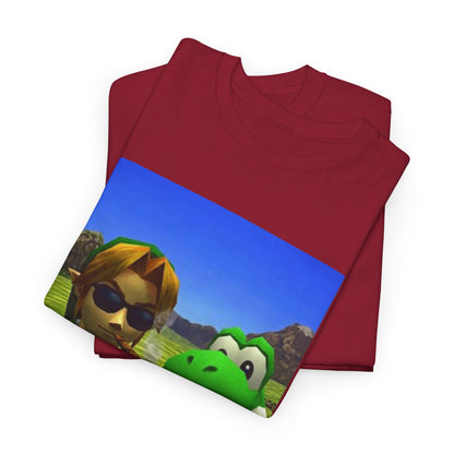 Link And Yoshi Smoking With Attitude Tee