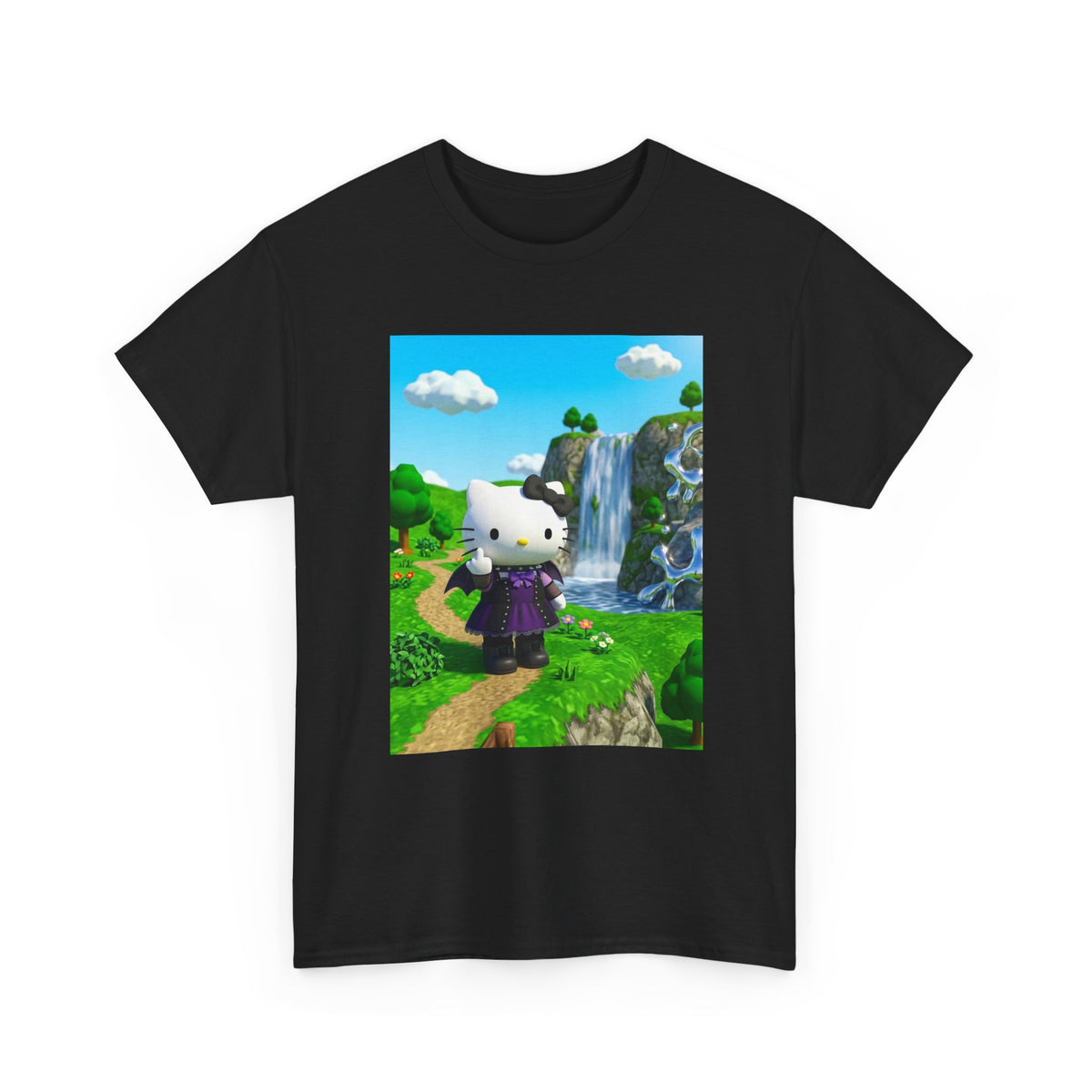 Goth Kitty Flipping Bird In Nature