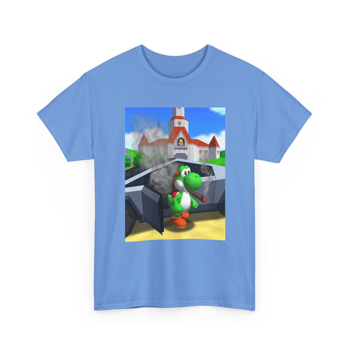 Yoshi Puffing Blunt At Peach's Castle
