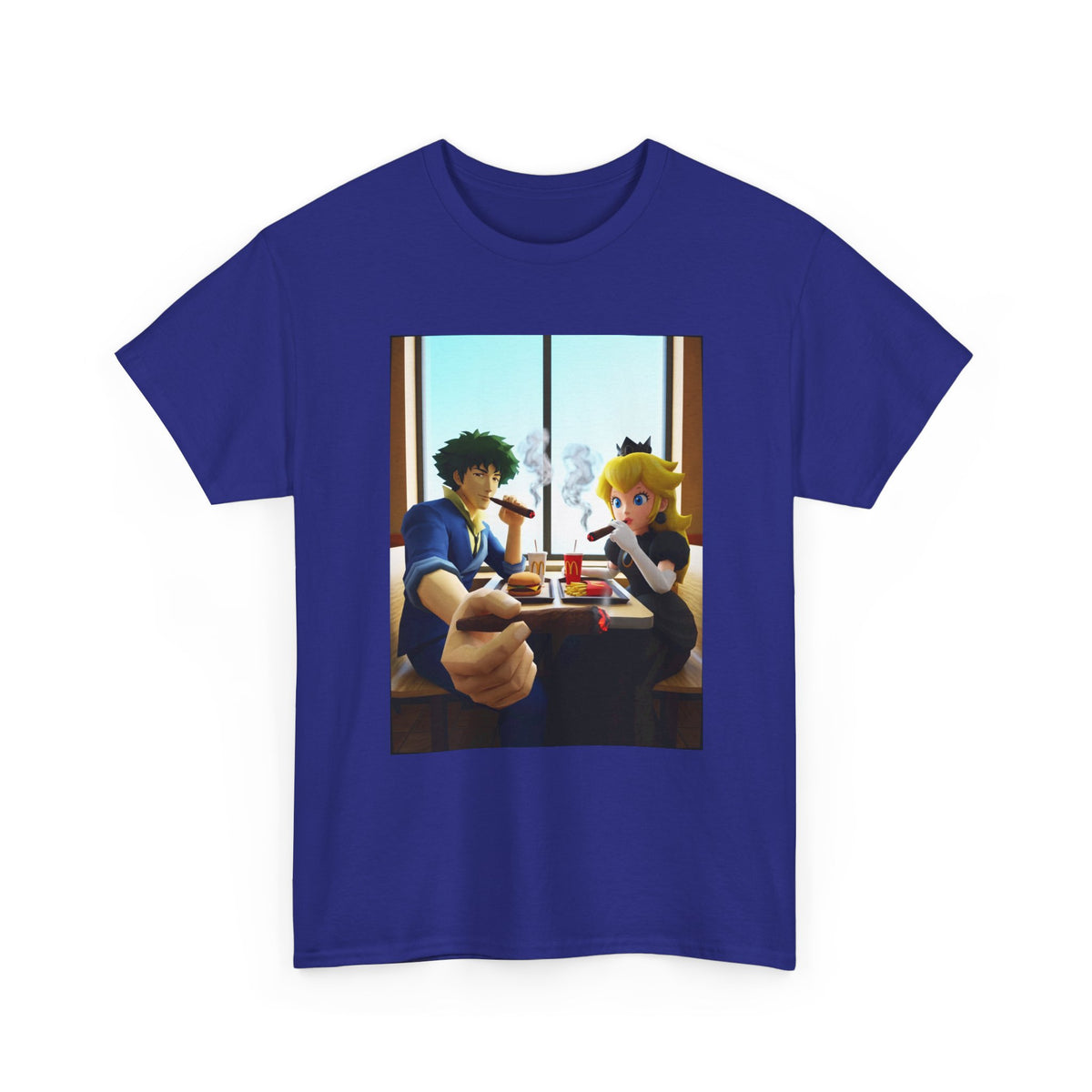 Spike Spiegel And Princess Peach Fast Food Smoke
