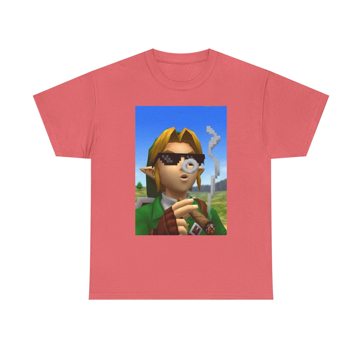 Pixelated Link Smoking With Deal With It Glasses