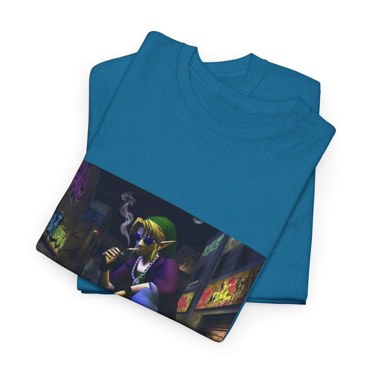 Skater Link Smoking In Gritty Alley Tee