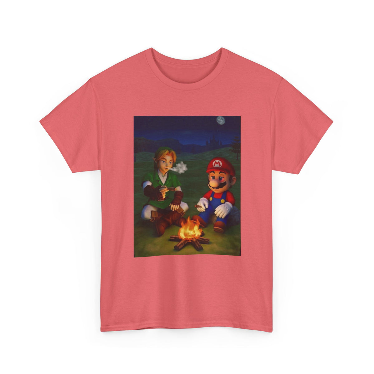 Link and Mario Campfire Smoke Session Tee