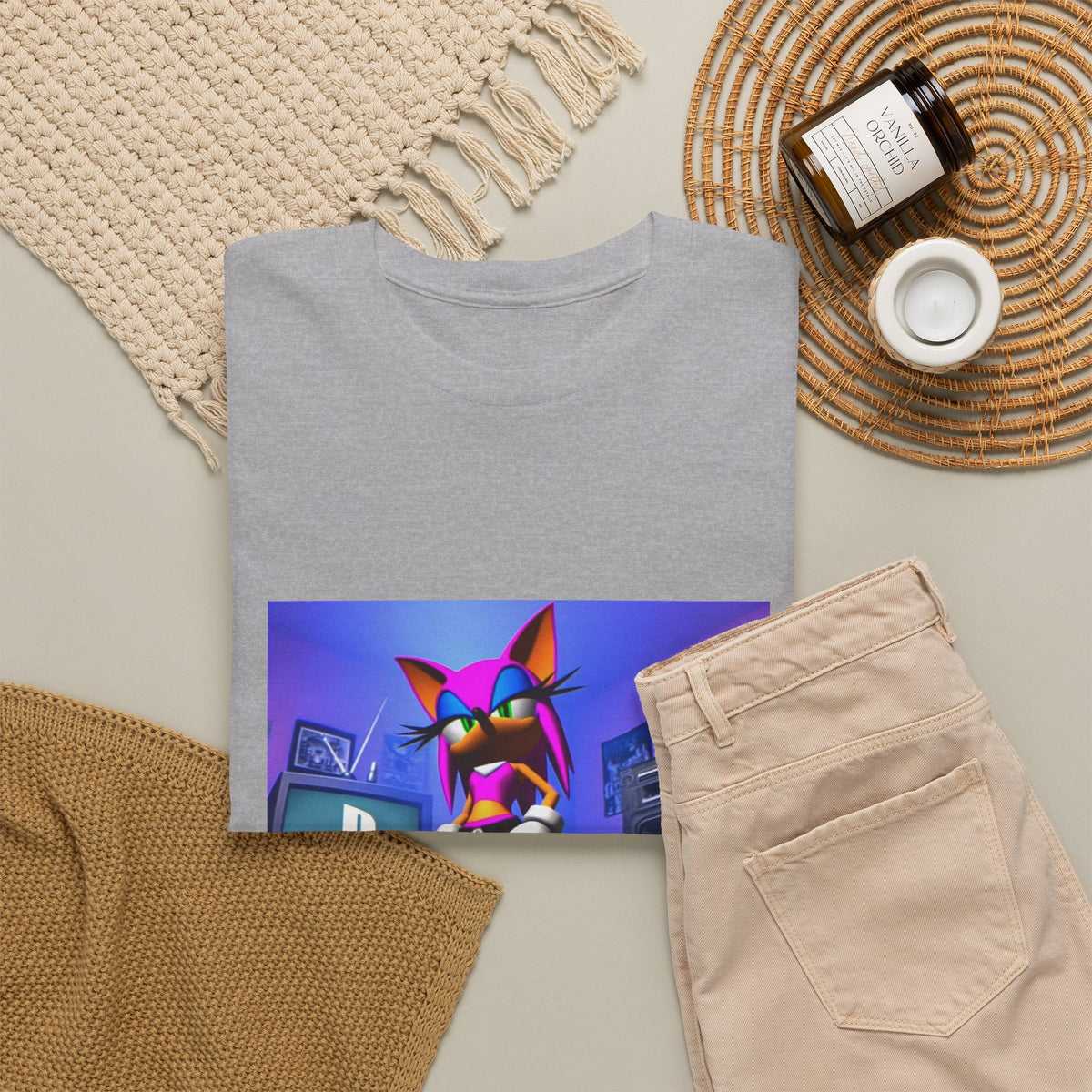Pink Sonic-Style Character In Y2K Drip