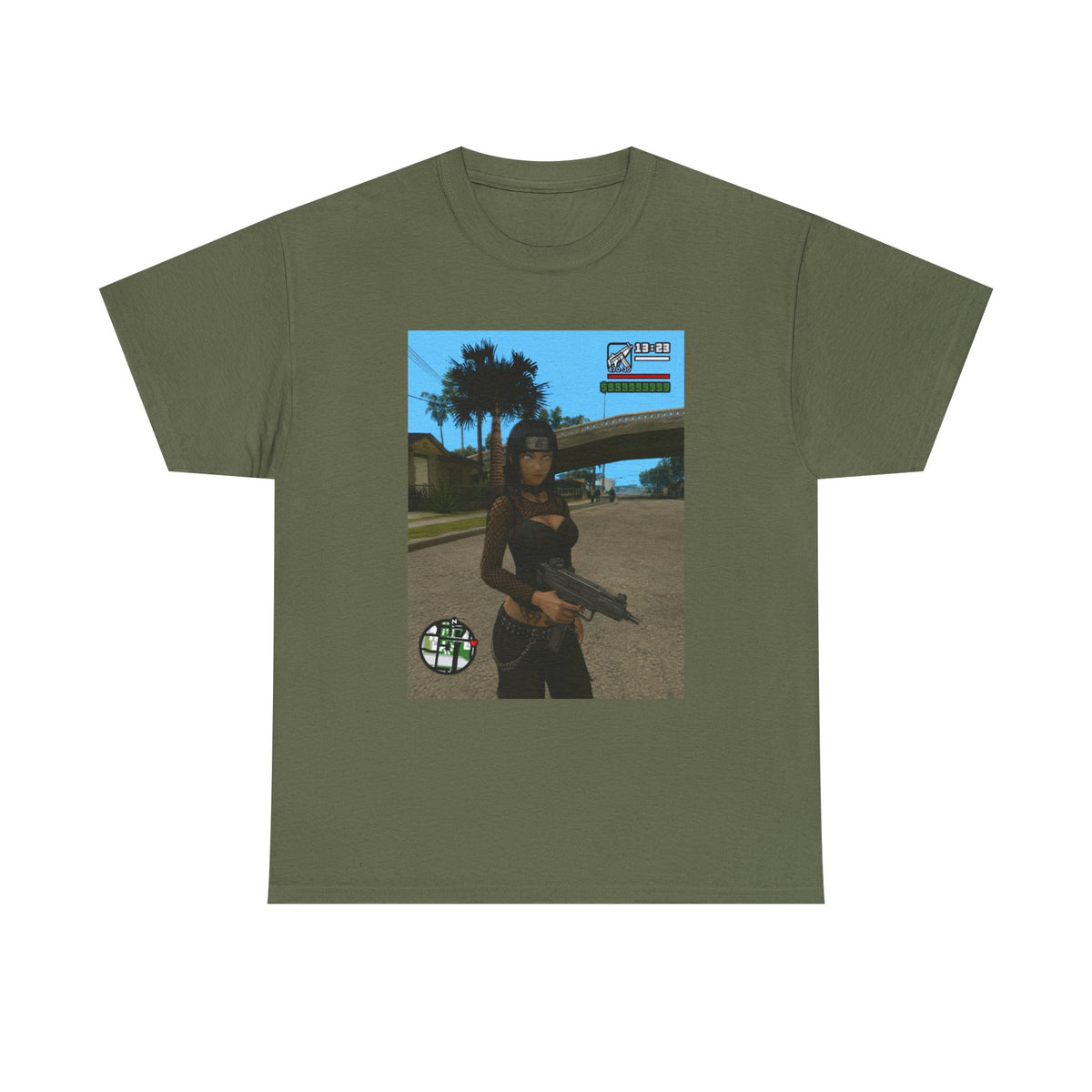 Anime Assassin Girl Holding Gun Tee