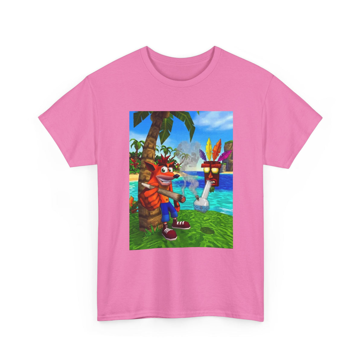 Crash Bandicoot Smoking With Aku Aku Tee