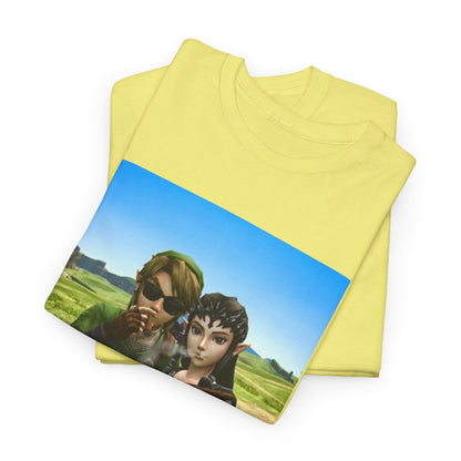 Link And Zelda Smoking Cigars Tee