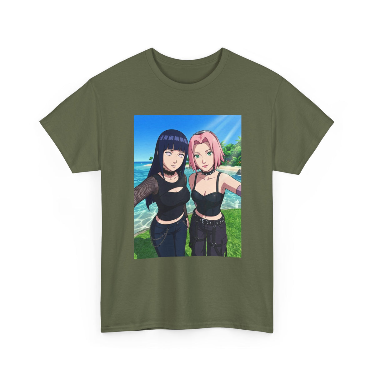 Goth Hinata and Sakura Beach Selfie