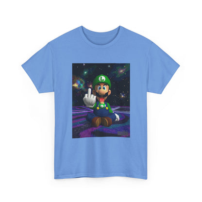 Luigi Flipping Off In Cosmic Vibe