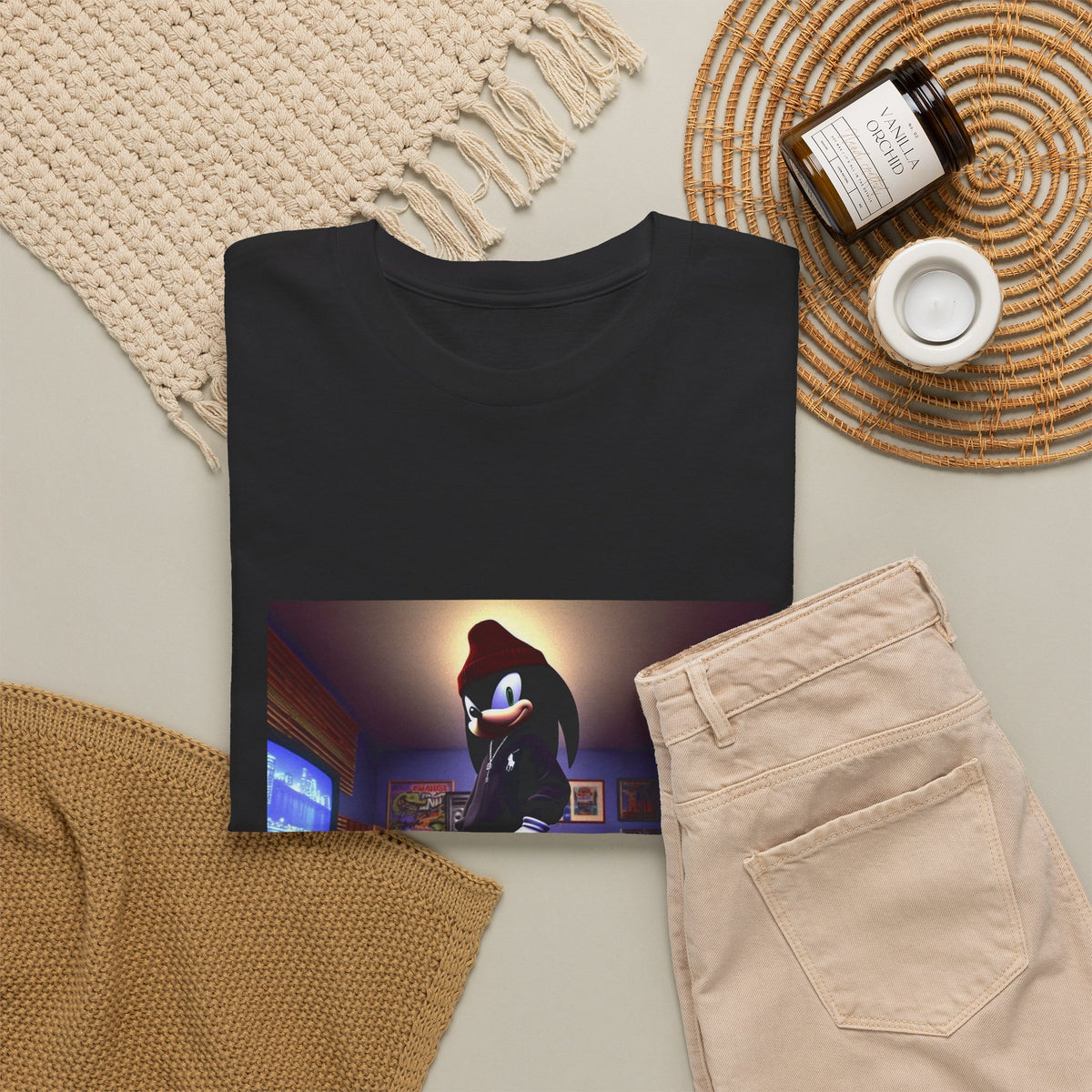 Edgy Hedgehog In Streetwear Drip Tee