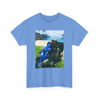 Master Chief And Cortana Beach Chill Tee