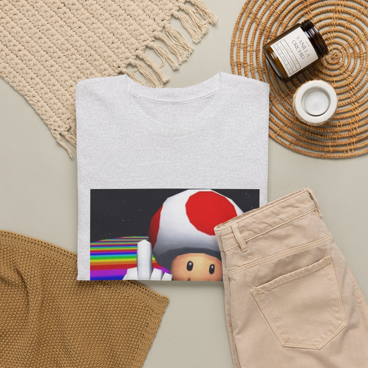 Toad Flipping The Bird On Rainbow Road Tee