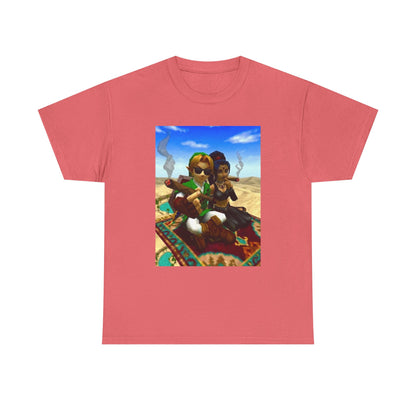 Link And Nabooru Flying On Magic Carpet