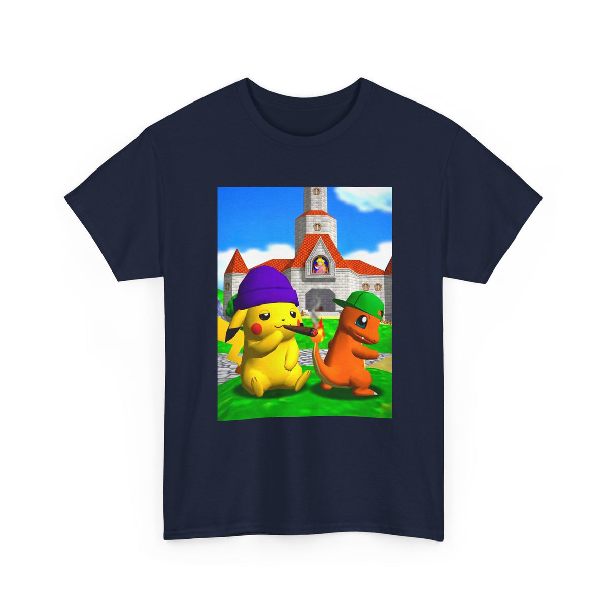 Pikachu And Charmander Chilling At Peach's Castle Tee