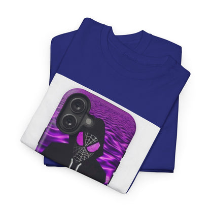 Pixelated Web-Slinger Holding Purple Drink Tee