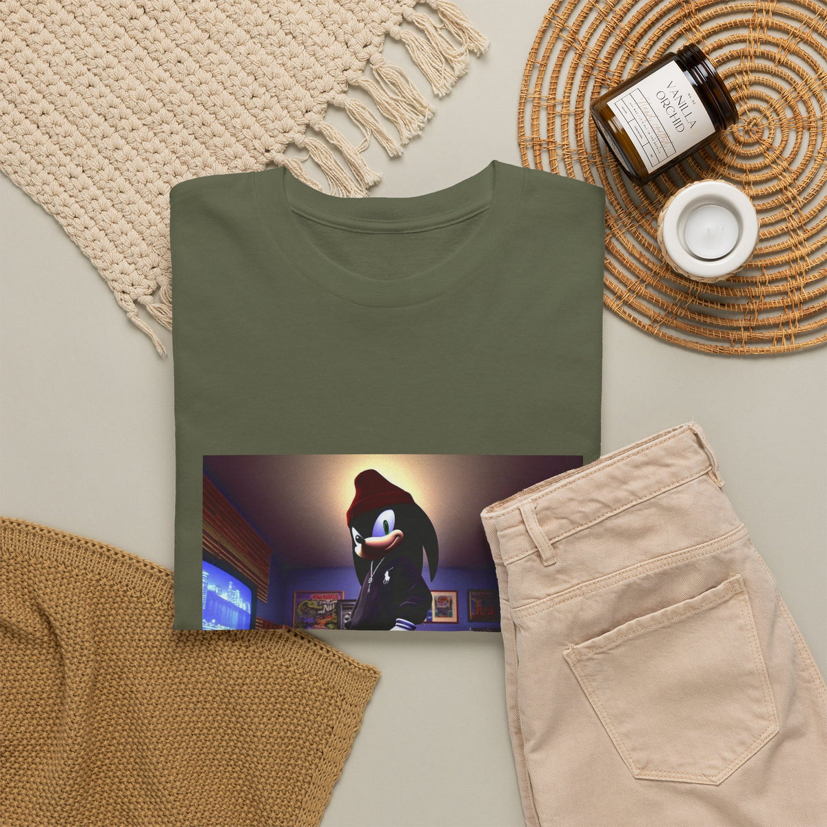 Edgy Hedgehog In Streetwear Drip Tee