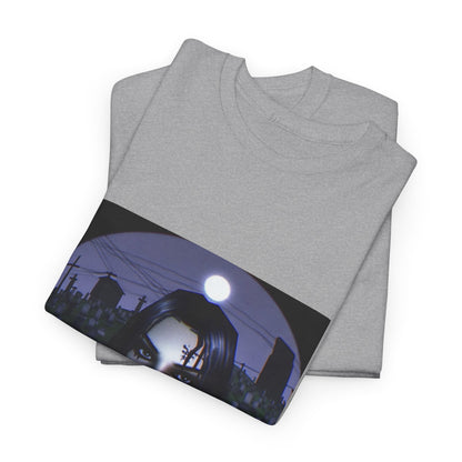Goth Queen Smoking In Cemetery Moonlight Tee