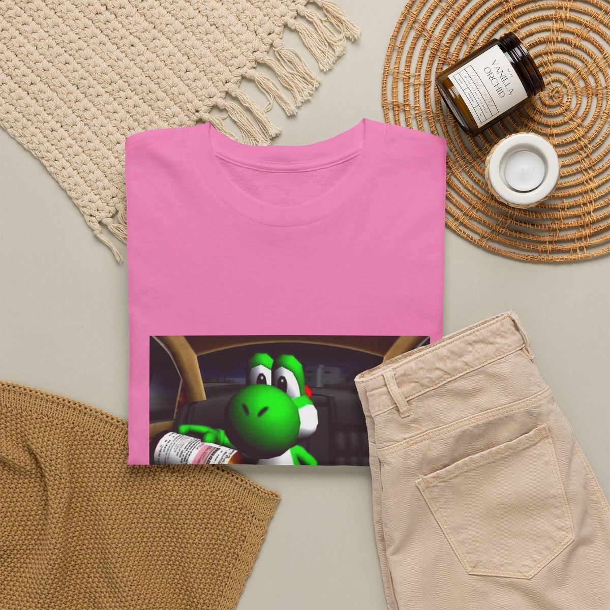 Yoshi Pouring Up Lean In A Car