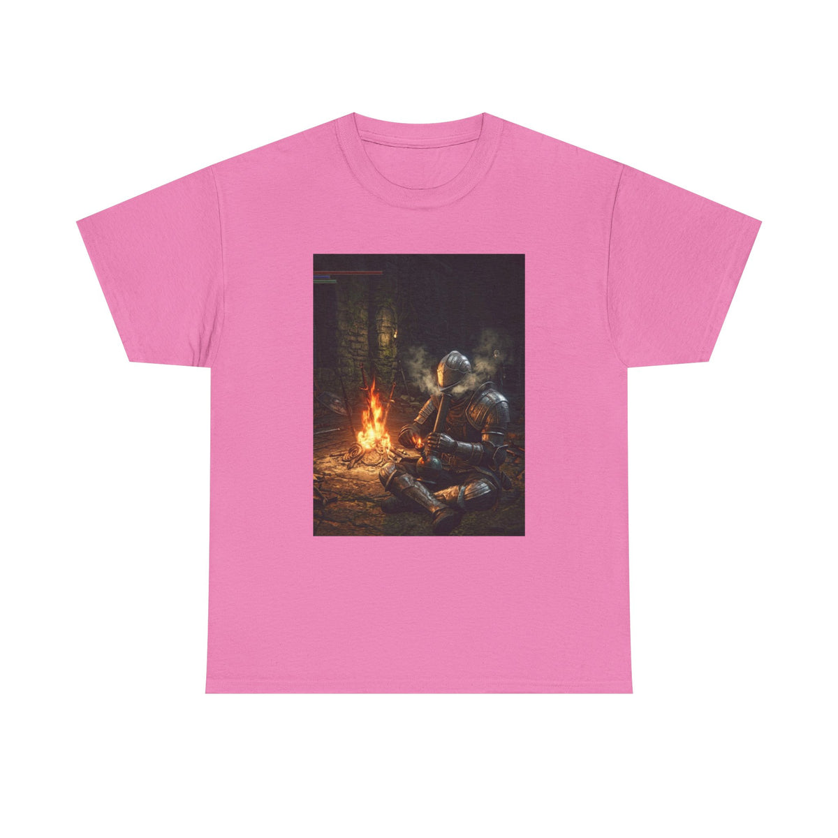 Armored Knight Smoking Bong By Bonfire