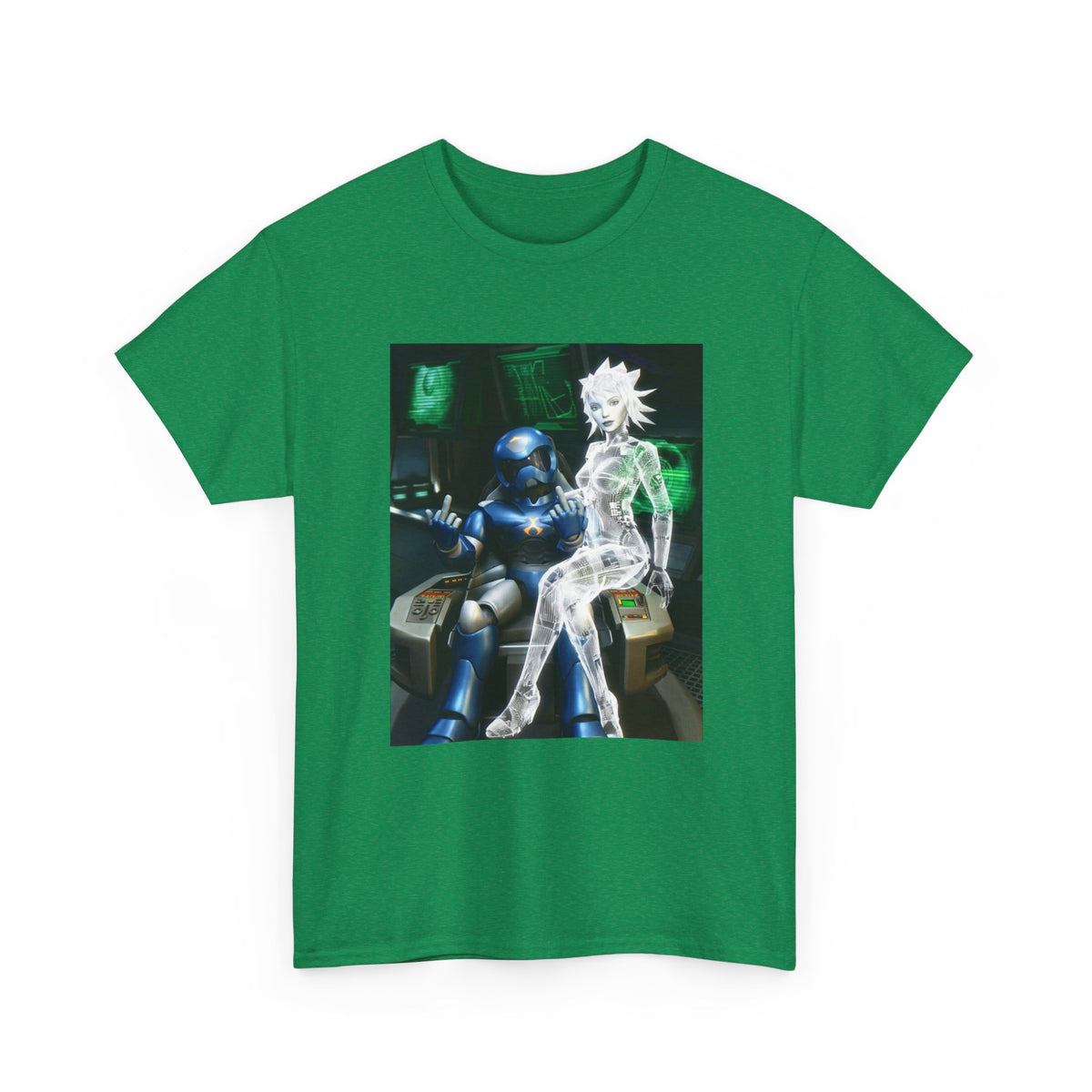 Cyborg & Hologram Flipping The Bird Tee
