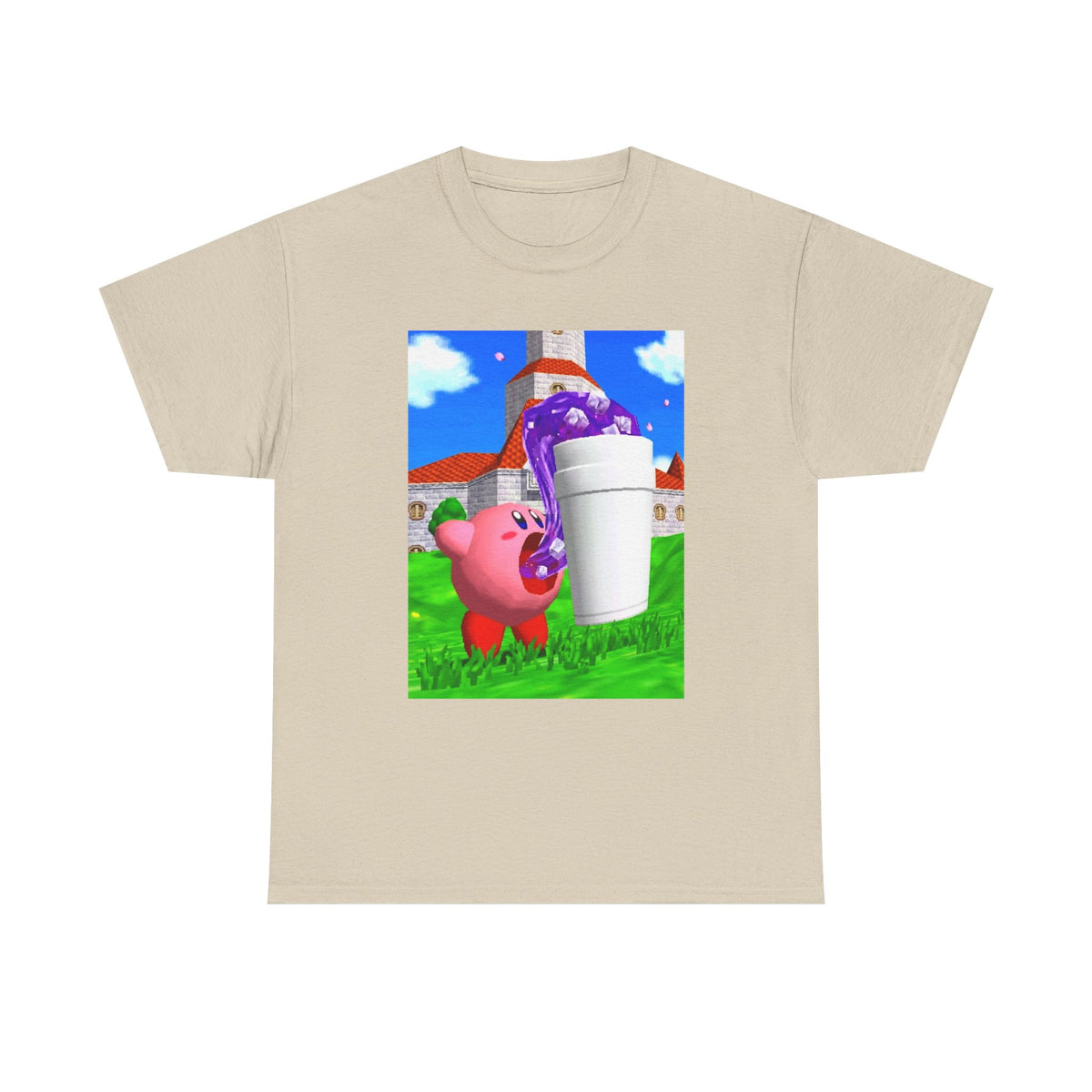 Kirby Sipping Lean In Mushroom Kingdom Tee