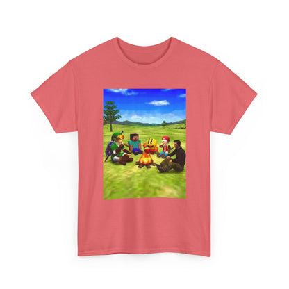 Iconic Gamers Smoking Around Campfire