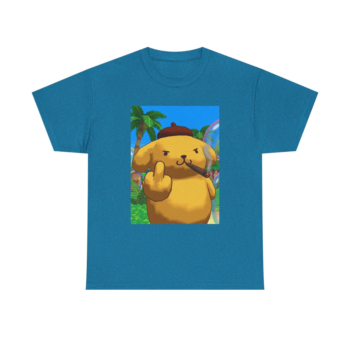 Pompompurin Smoking Blunt Flipping Bird Tee