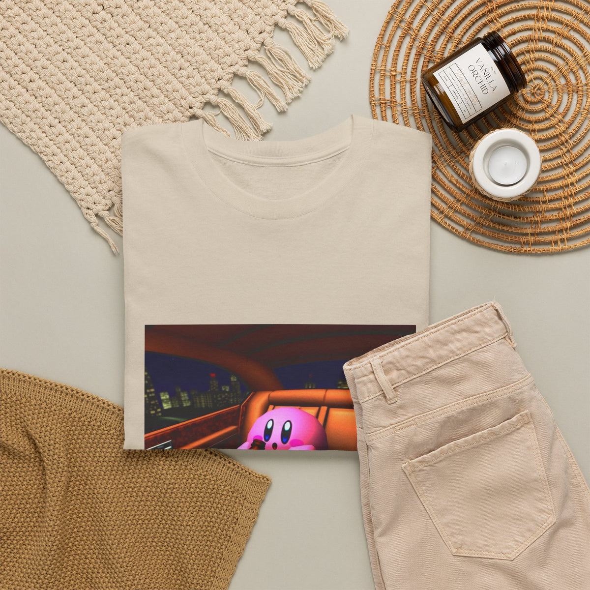 Kirby Sipping Lean In The Car Tee