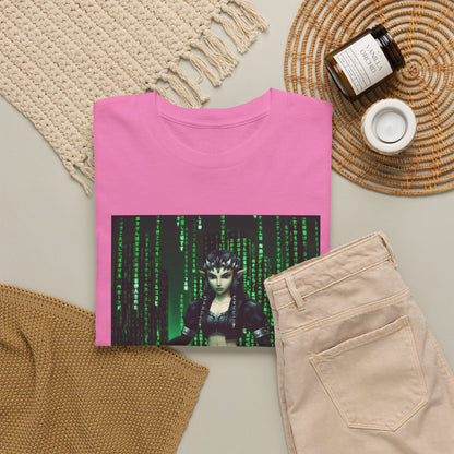 Cyberpunk Elf Queen In The Matrix City Tee