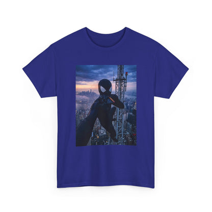 Black Suited Hero Smoking High Above City