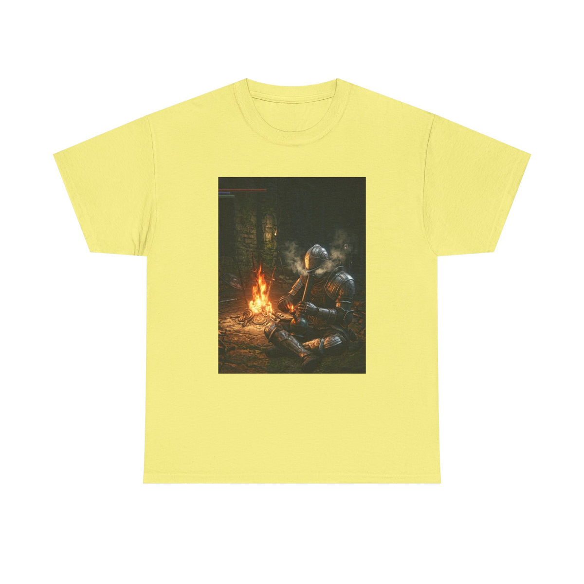 Armored Knight Smoking Bong By Bonfire