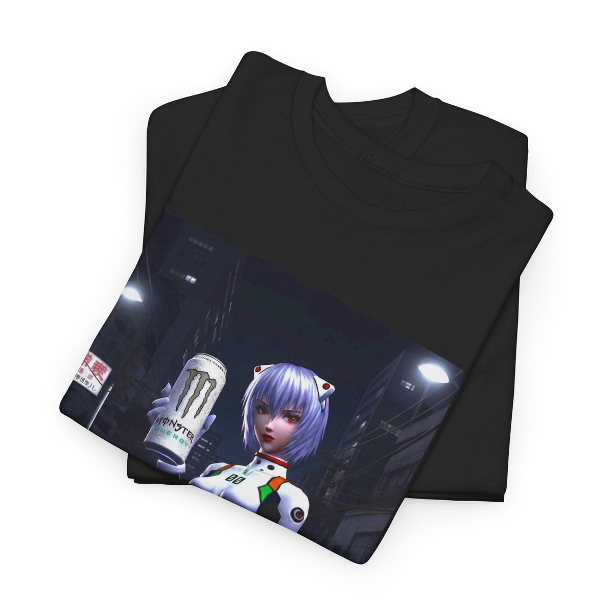 Rei Ayanami Holds Monster Energy In City