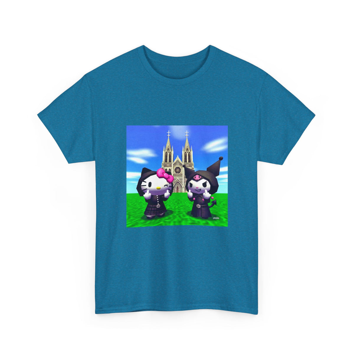 Goth Hello Kitty Kuromi Flipping Off Church