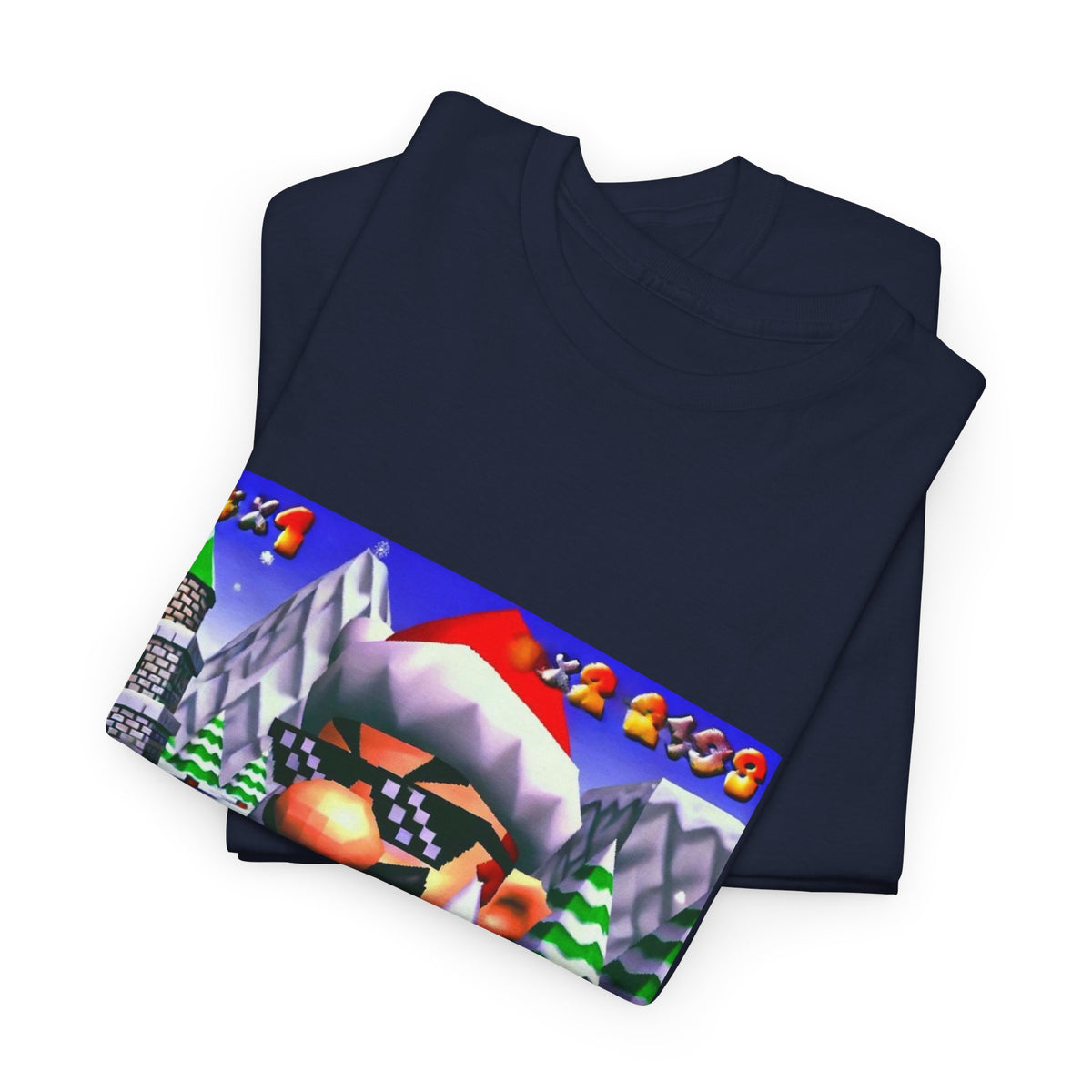 Deal With It Santa Mario Smoking Blunt Tee