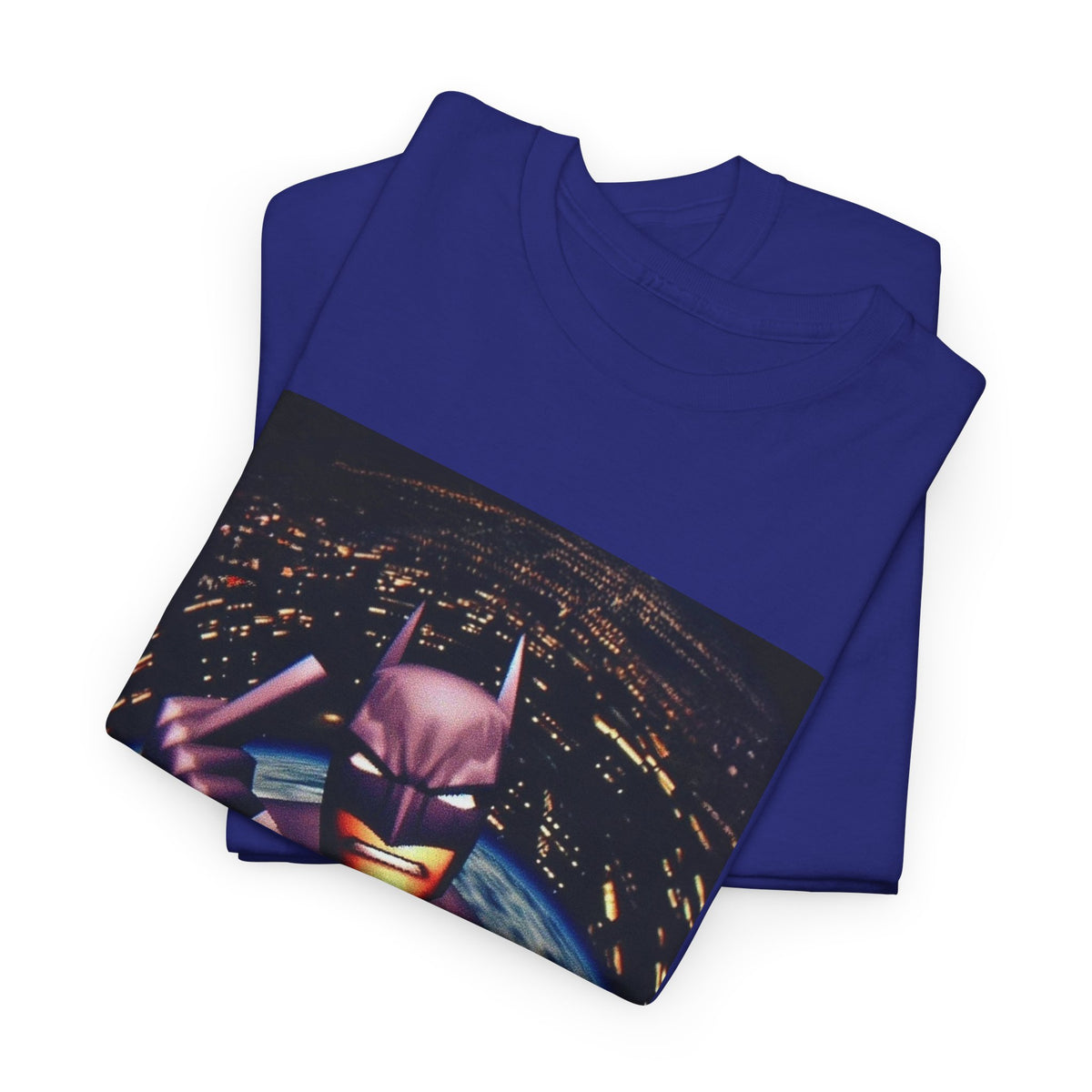 Pixel Batman Soaring Above Earth Tee