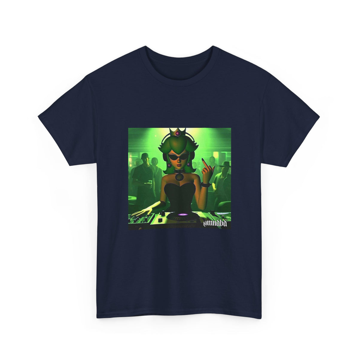 Edgy Green-Haired DJ Princess Flipping Off Crowd