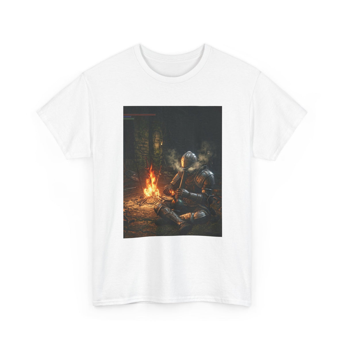 Armored Knight Smoking Bong By Bonfire