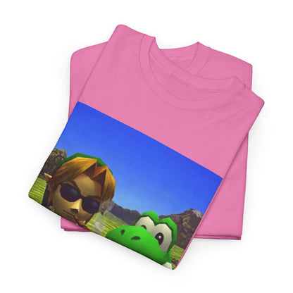 Link And Yoshi Smoking With Attitude Tee