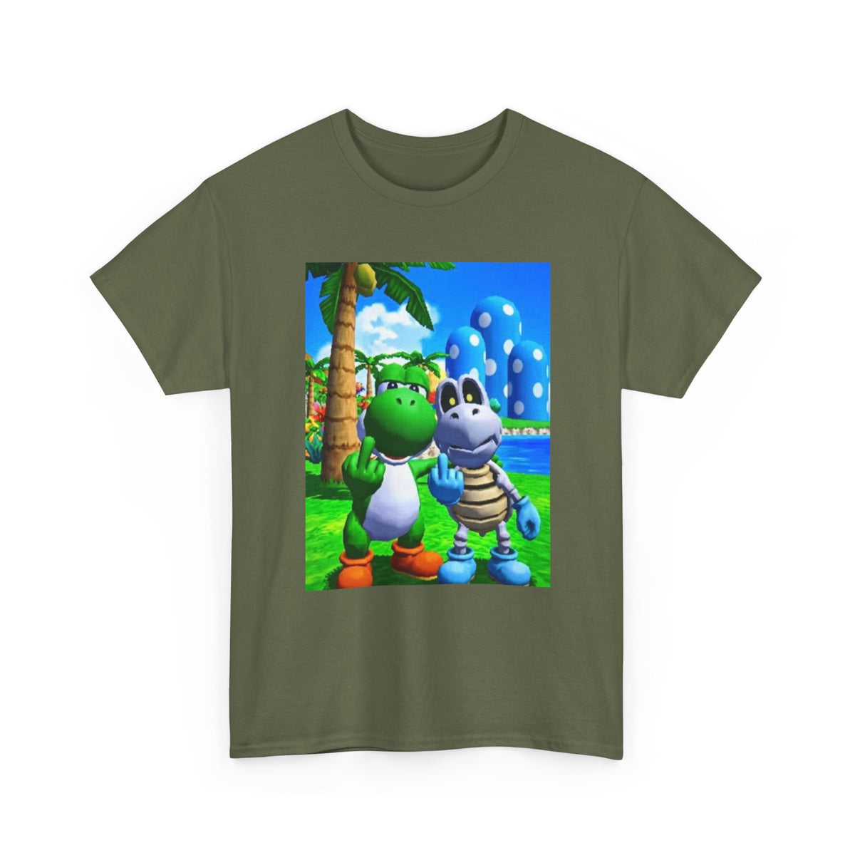 Yoshi And Dry Bones Flipping The Bird Tee (Design 6)