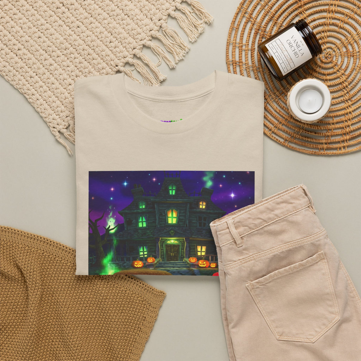 Neon Leaf Whisper Graphic Tee