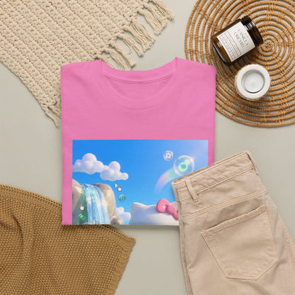 Kitty Flips The Bird In Dreamy Landscape Tee