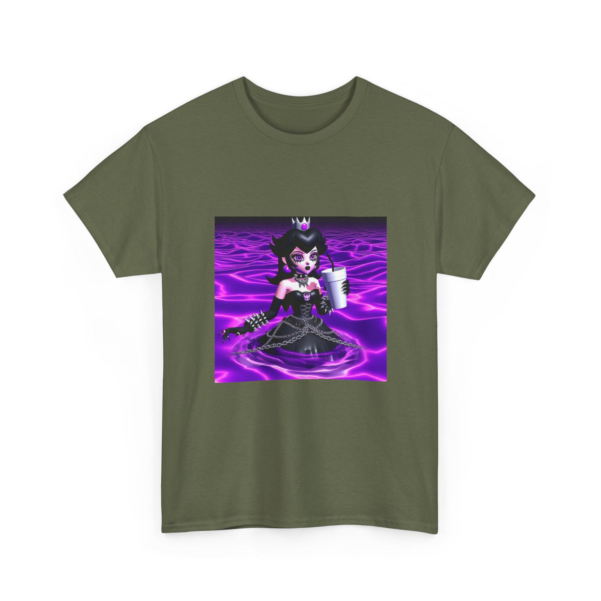 Goth Peach Wading In Purple Waves