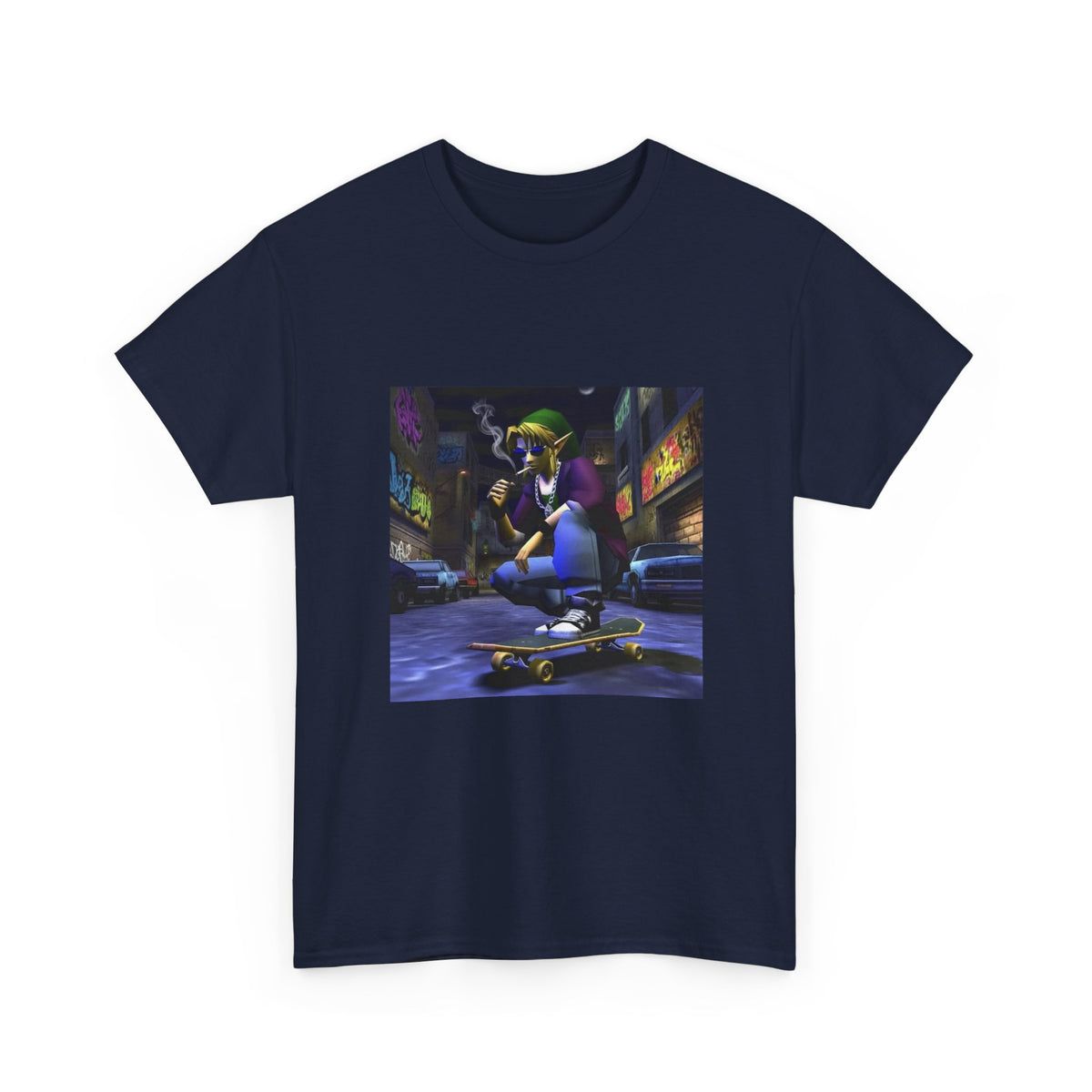 Skater Link Smoking In Gritty Alley Tee