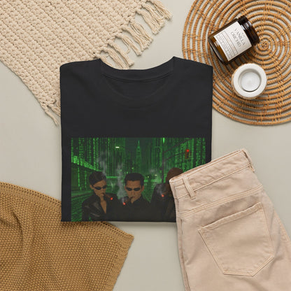 Neo, Trinity, Morpheus Smoking In The Matrix